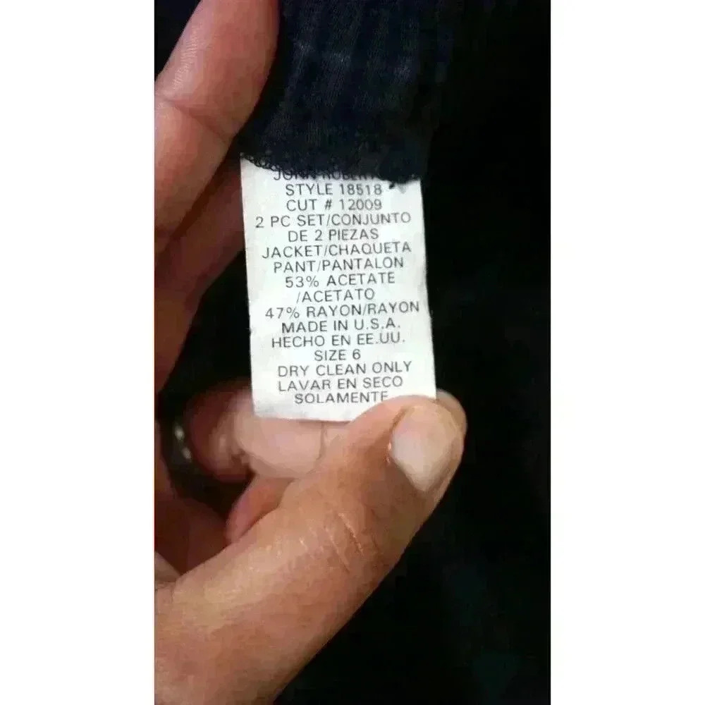 John Roberts Women's Blue Striped Pant Suit Pants Straight, Size 6 - Picture 5 of 12